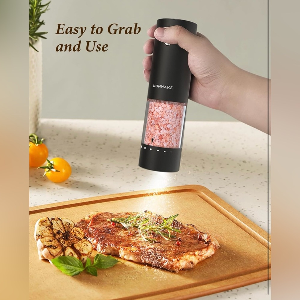 Electric Salt & Pepper Grinder Set – Rechargeable, Adjustable Coarseness - NWT - Picture 3 of 11